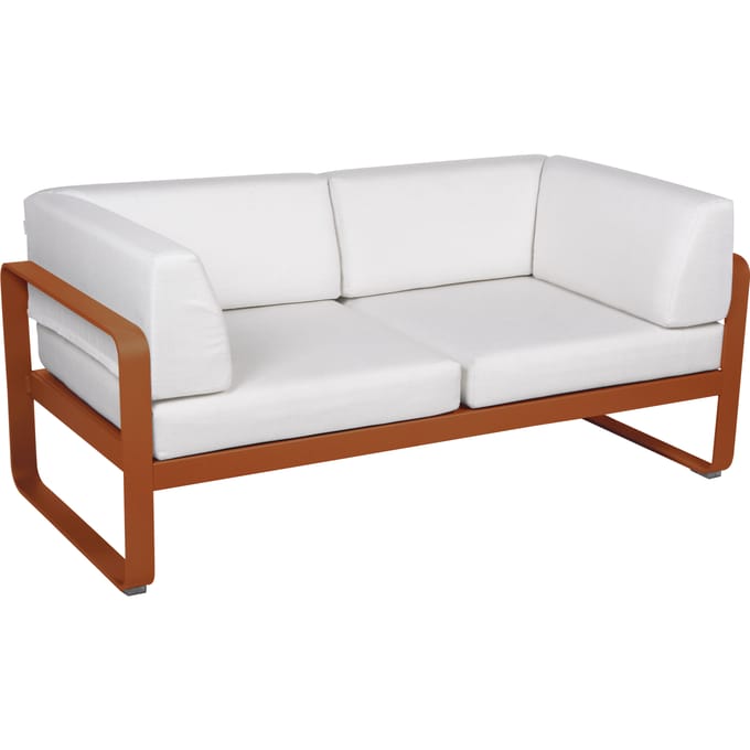 Fermob BELLEVIE club sofa 2 zits - E2 gekonfijte sinaasappel - 81 witgrijs