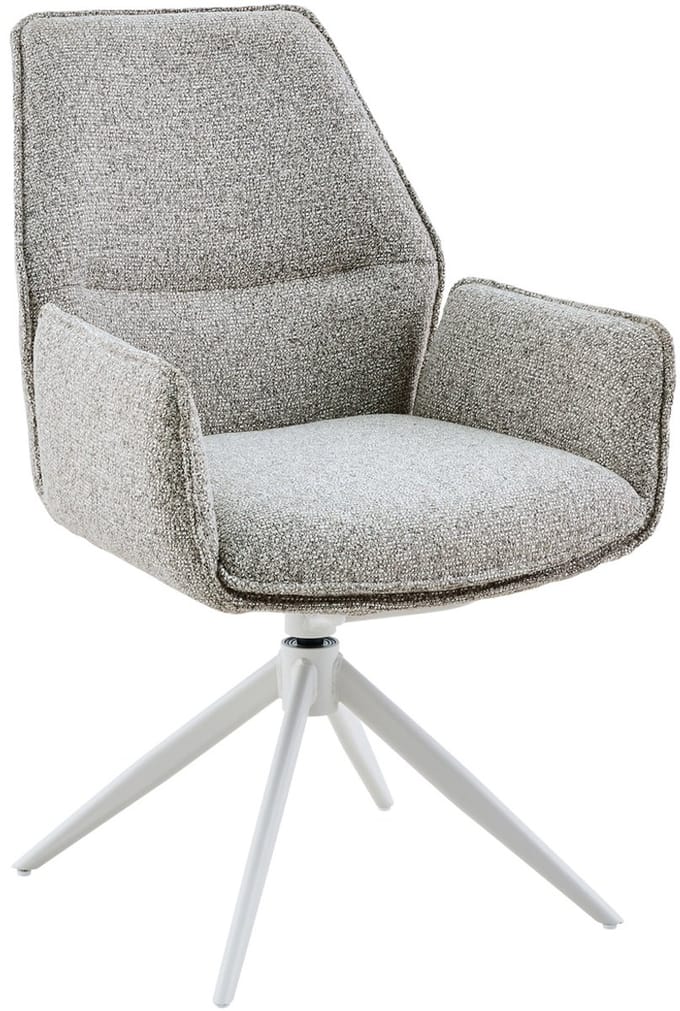 Starfurn Eetkamerstoel Hera - Beige Stof - Draaibaar - Incl. Armleuning - Set van 2