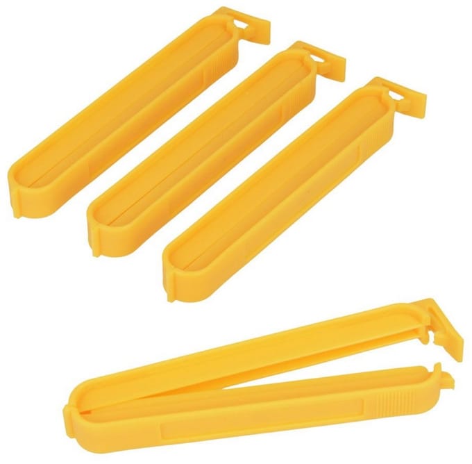 Clips on zakjes dicht te maken Metaltex Groot Polypropyleen (4 Onderdelen)