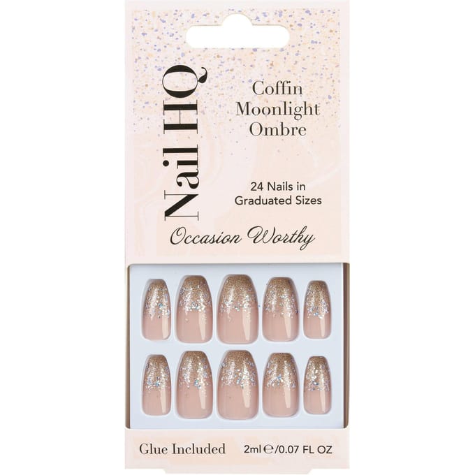 Nail HQ Coffin Moonlight Ombre Nails 24 st