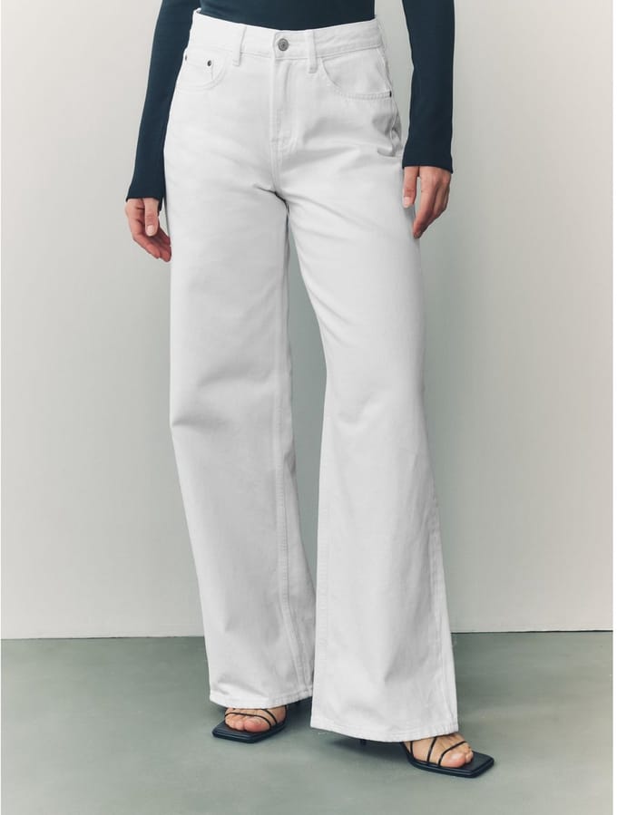 Next - Dames - Jeans met wijde pijpen - Wit