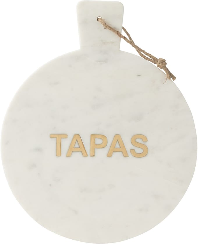 J-Line snijplank Rond Tapas Marmer - steen - wit