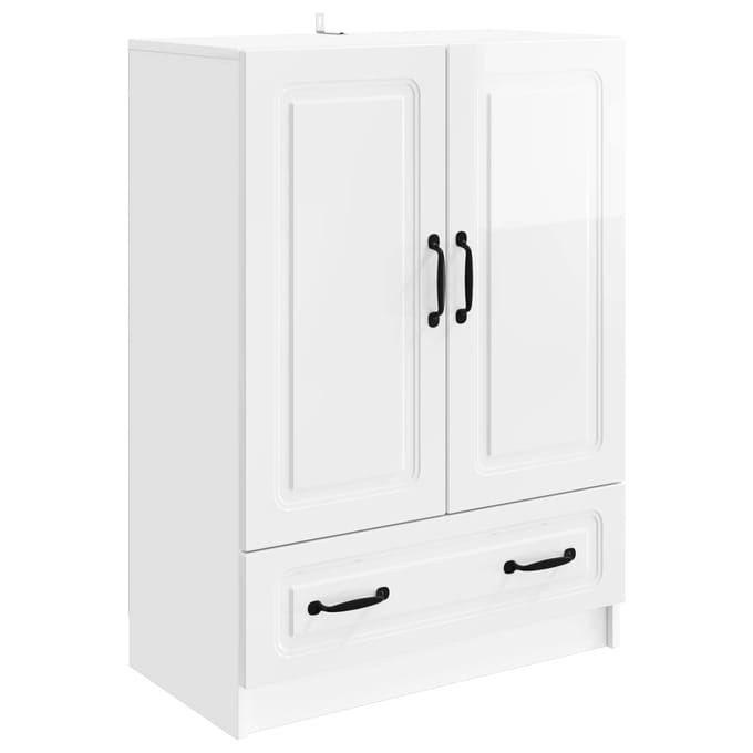 vidaXL - Dressoir - met - lade - Hoogglans - Wit - 66 - x - 34,5 - x - 92 - cm - Bewerkt - hout
