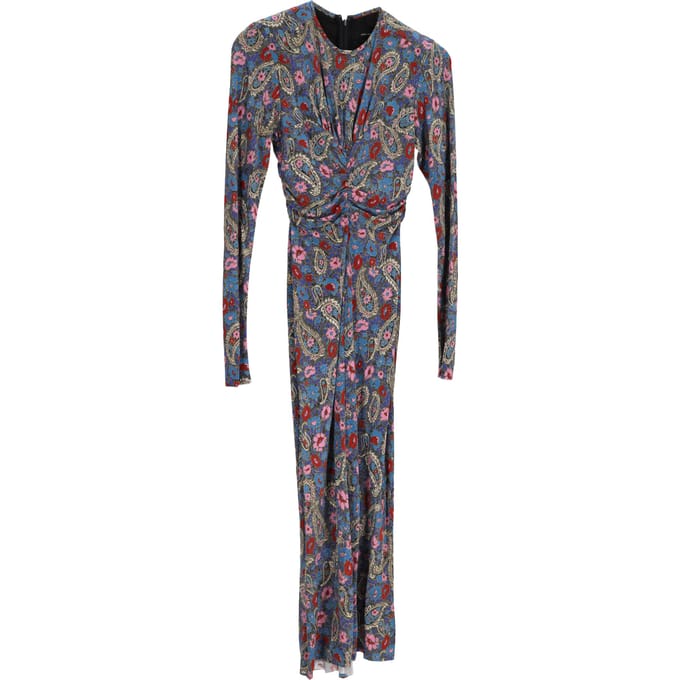 Isabel Marant Linario bedrukte midi-jurk van veelkleurige viscose.