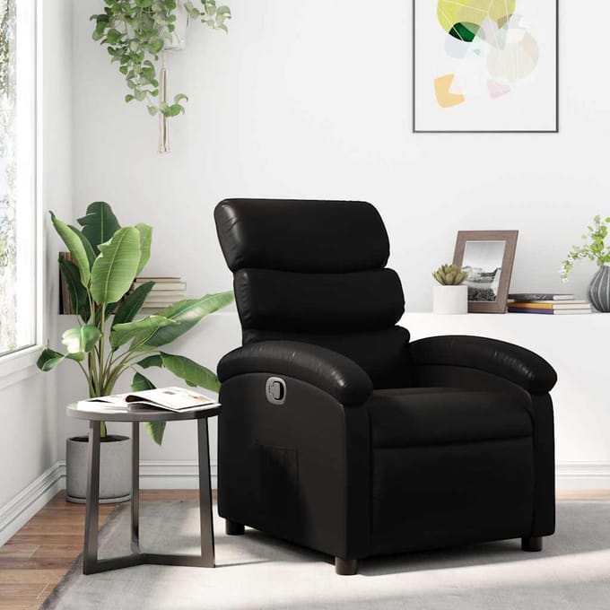 vidaXL - Relaxfauteuil - zwart - kunstleer