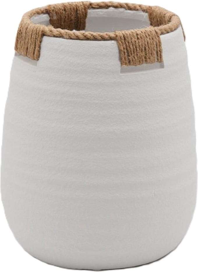 EGD Bloempot Terracotta Wit D 19 cm H 24 cm