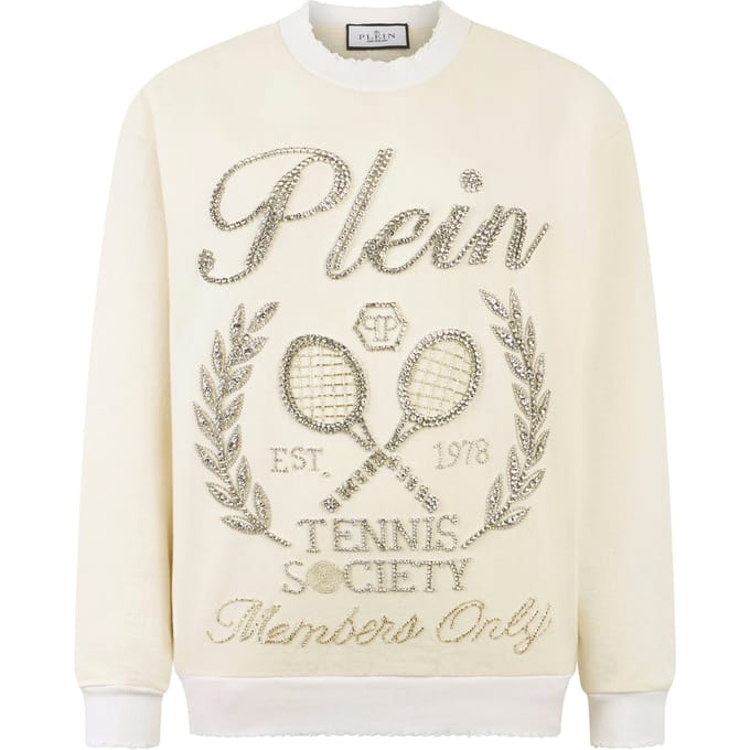 Washed Sweatshirt Tennis Society Strass