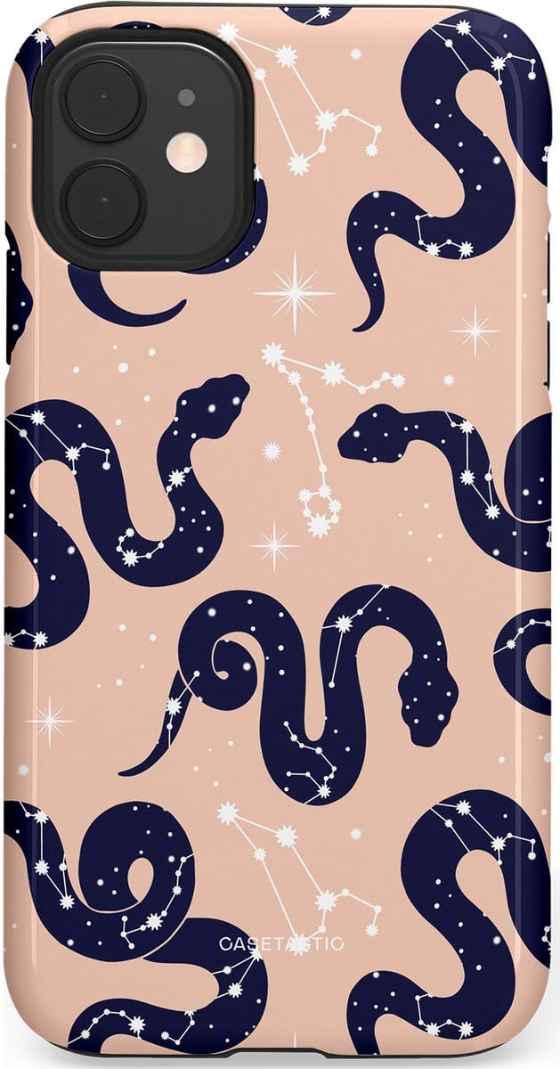Casetastic hoesje geschikt voor Apple iPhone 11 - Dubbellaagse bescherming - Astro slang - Fashion Case - Zand Perzik Donkerblauw Grijs