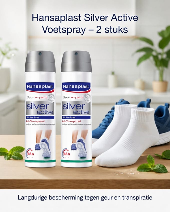 Hansaplast Foot Expert Silver Active Anti-Transparant Multi Pack - 2 x 150 ml