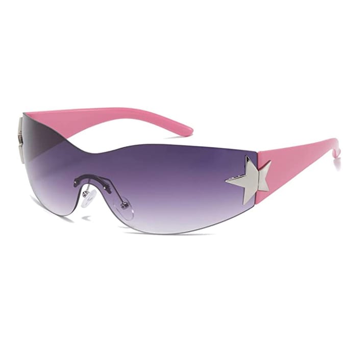 zonnebril - met sterren - vintage - unisex - roze