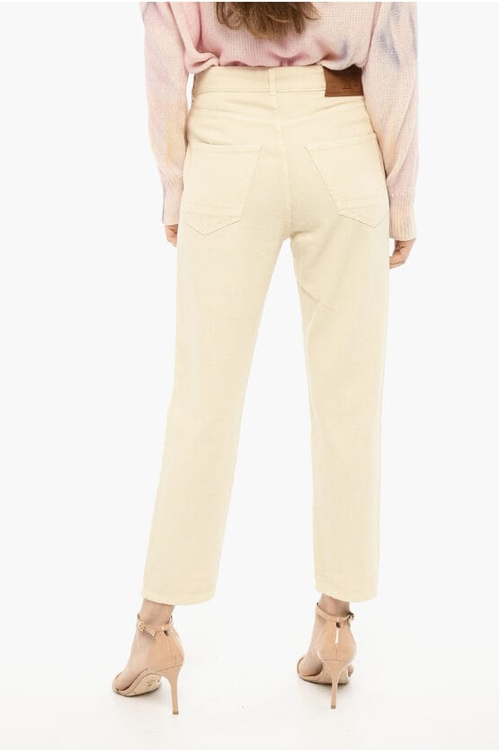 5-pocket katoenen keperbroek in beige