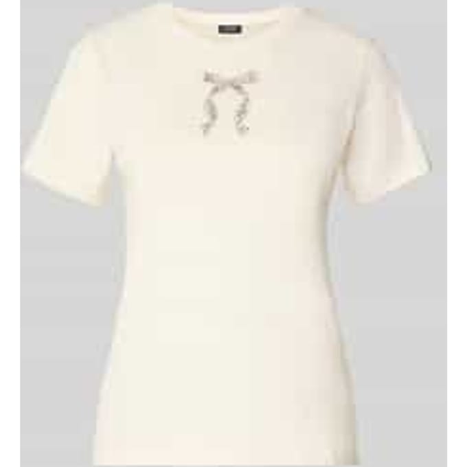 T-shirt met parels en ronde hals model 'Tamme'