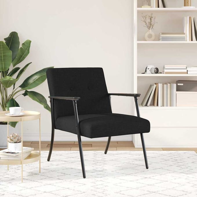 vidaXL - Fauteuil - Zwart - Stof