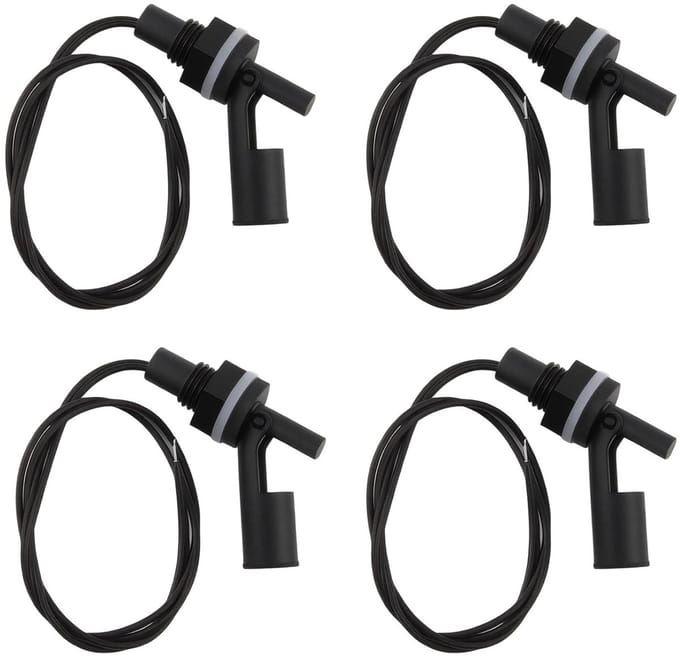 Float Switches voor Waterniveau - 4 Stuks Horizontale Float Switches voor Tank, Pool en Aquarium