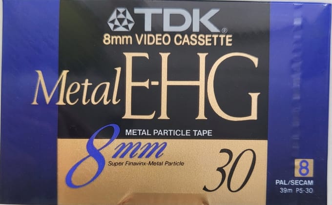 TDK 8mm video cassette Metal E-HG 30