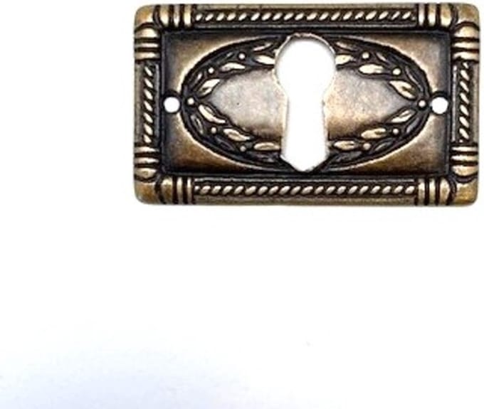 Sleutelplaatje Brons antiek rechthoekig 43x25mm