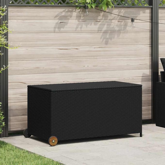 vidaXL - Tuinbox - 120x65x61 - cm - poly - rattan - zwart