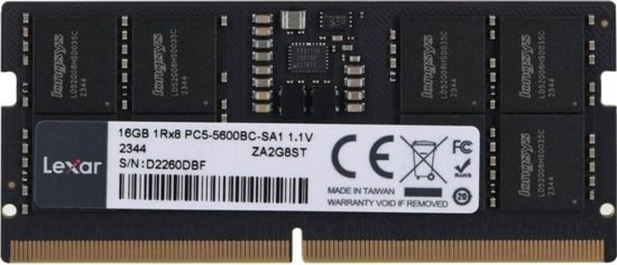 Lexar LD5S16G56C46ST-BGS geheugenmodule 16 GB 1 x 16 GB DDR5 262-pin SO-DIMM