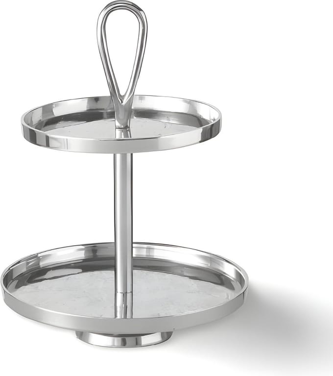 Etagere Zilver Modern 2 laags 36 cm