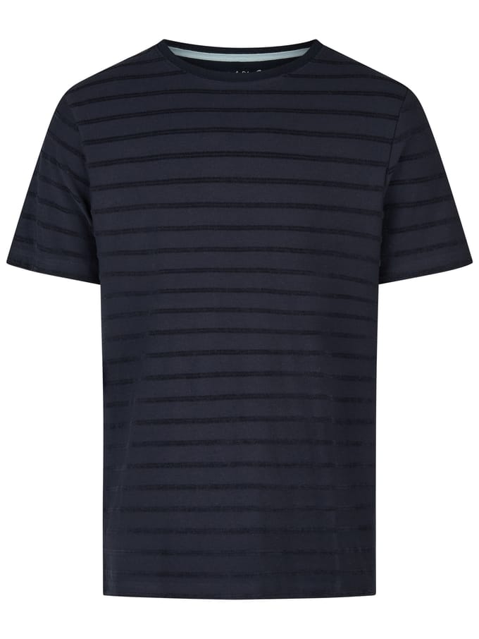 Phil & Co Heren Shortama Korte Pyjama Set Donkerblauw/Grijs Gestreept - Maat XXL