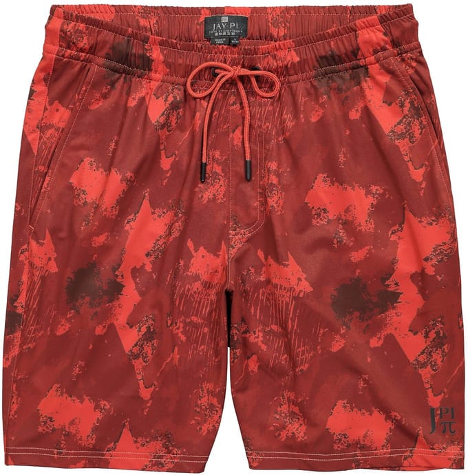 JAY-PI - Heren - Functionele bermuda FLEXNAMIC® fitness QuickDry all-over print - Gebakken klei - Maat L
