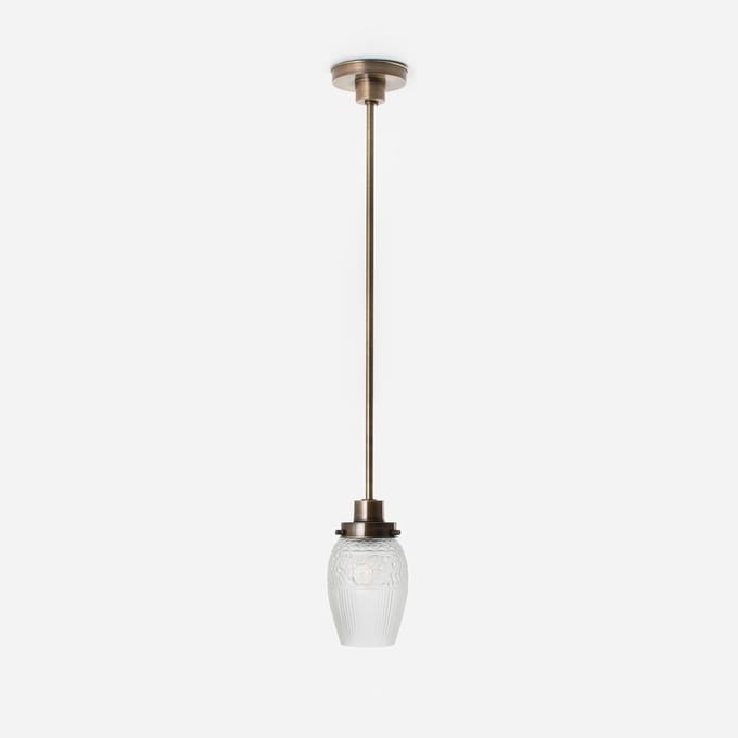 Hanglamp Flower Yard Geëtst 20's Brons - Art Deco Trade