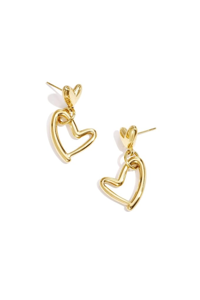 Gouden Hart Oorbellen Dames – Elegante Hanger Oorbellen – Liefdevol en Trendy Design