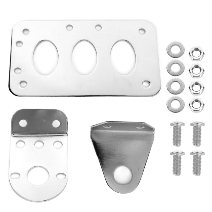 Motorfiets Kentekenplaathouder Beugel Zijdelings Gemonteerd Achterlicht Aluminiumlegering FrameZilver white