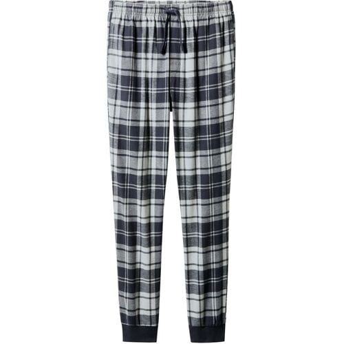 ESMARA MEN Flanellen heren pyjamabroek (Grijs, S)