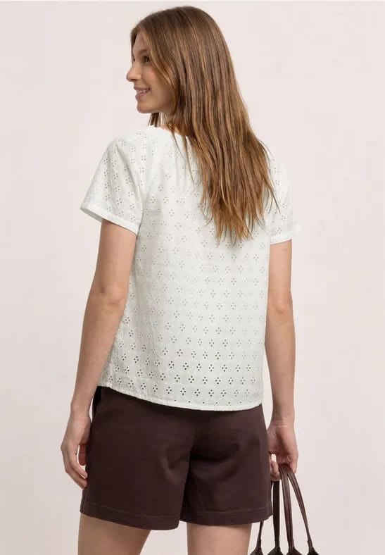 Carmen Bluse mit Shiffley-Muster
