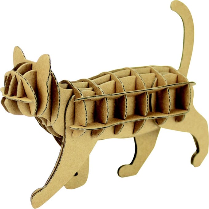 3D Model Karton Puzzel - Kat Lopend - DIY Hobby Knutsellen - 17x10x5cm