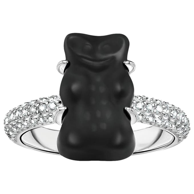 Thomas Sabo - TR2478-052-11-58 - Ring - 925 zilver - Dames - Goldbär zwart - Ringmaat 58