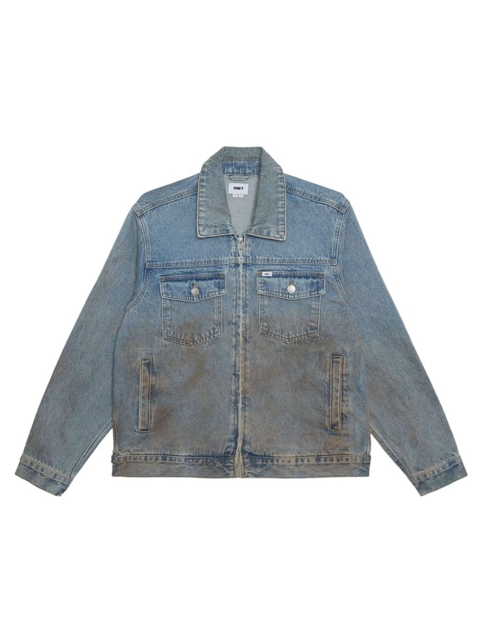 Obey Trucker jas licht denim jas met vintage effect - zwaar vintage licht