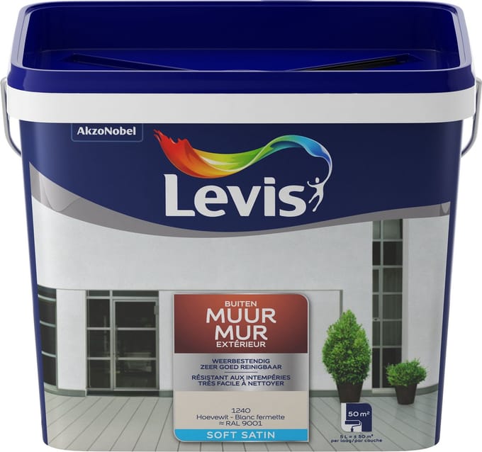 Levis - Muur Buiten - Hoevewit - 5 L