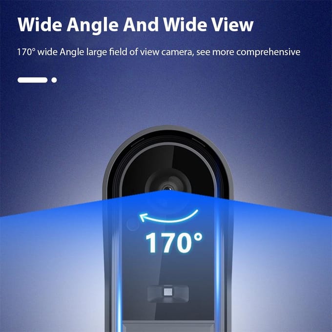 4.3 inch IPS-scherm Draadloze deurbel met camera Buiten IP65 Waterdicht 1080P Draadloze deurbel zwart