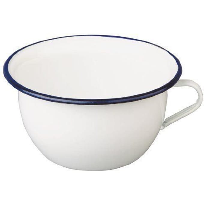 Nachtpot - Ibili - 903524 - Geëmailleerd staal - Diameter 24 cm - Wit/Blauw wit