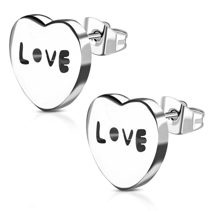 Amanto Oorbellen Berru - 316L Staal - Hart - Love - ø10mm