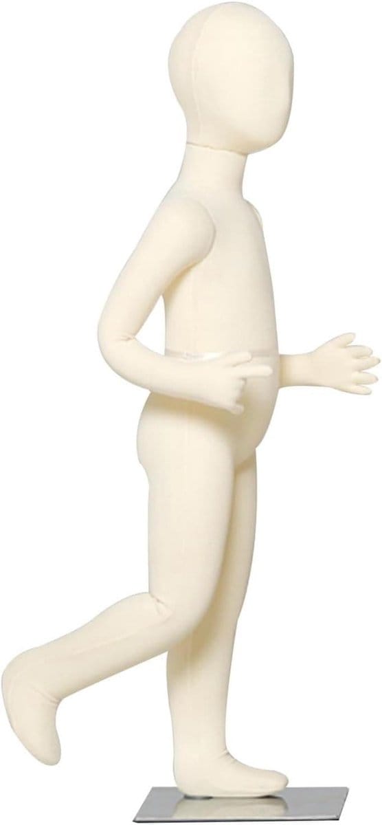 Kinder Paspop - Kinderpop Naaien - Kleding Ontwerpen - Verstelbare Armen - 1-14 Jaar - Naturel