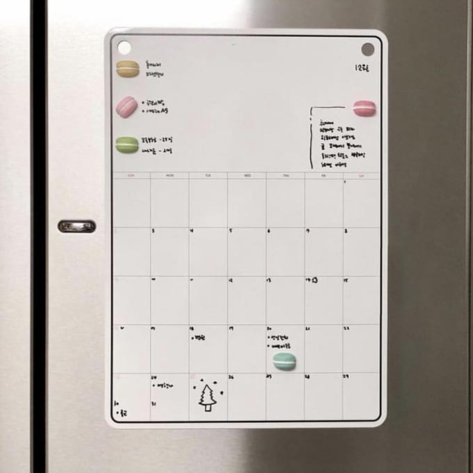 Whiteboard Maandplanner Koelkast Magnetisch Memobord Koelkastmagneet Kalender gray