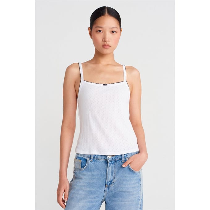 Gestructureerde Katoen Modal Camisole Blouse