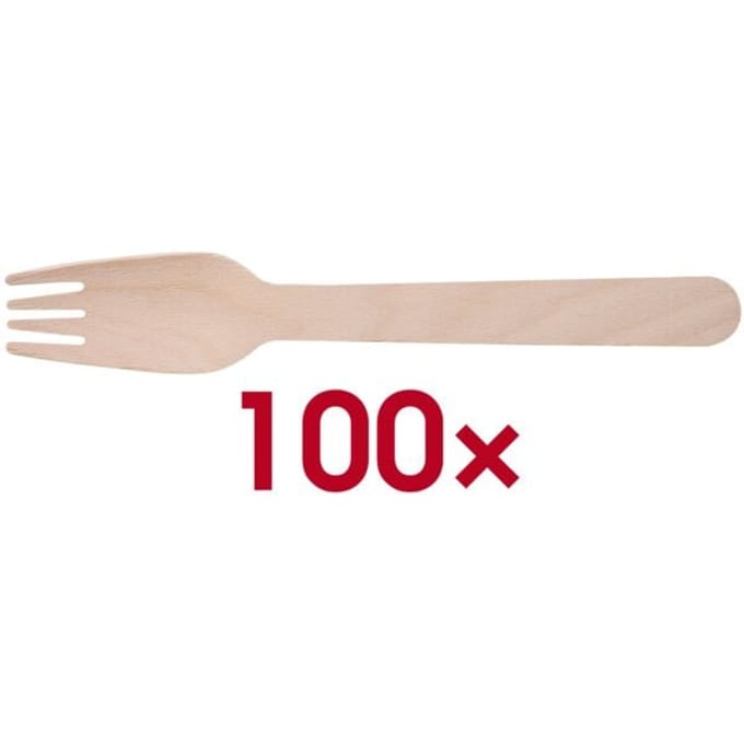 Vork uit hout | gecoat | 160 mm | pak van 100 stuks