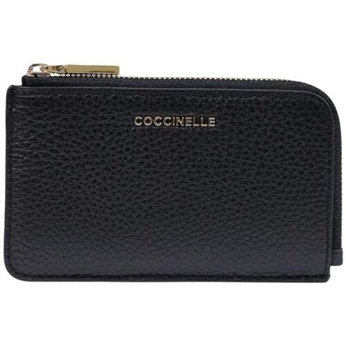 COCCINELLE Leren kaarthouder Metallic Soft Card Holder Noir zwart