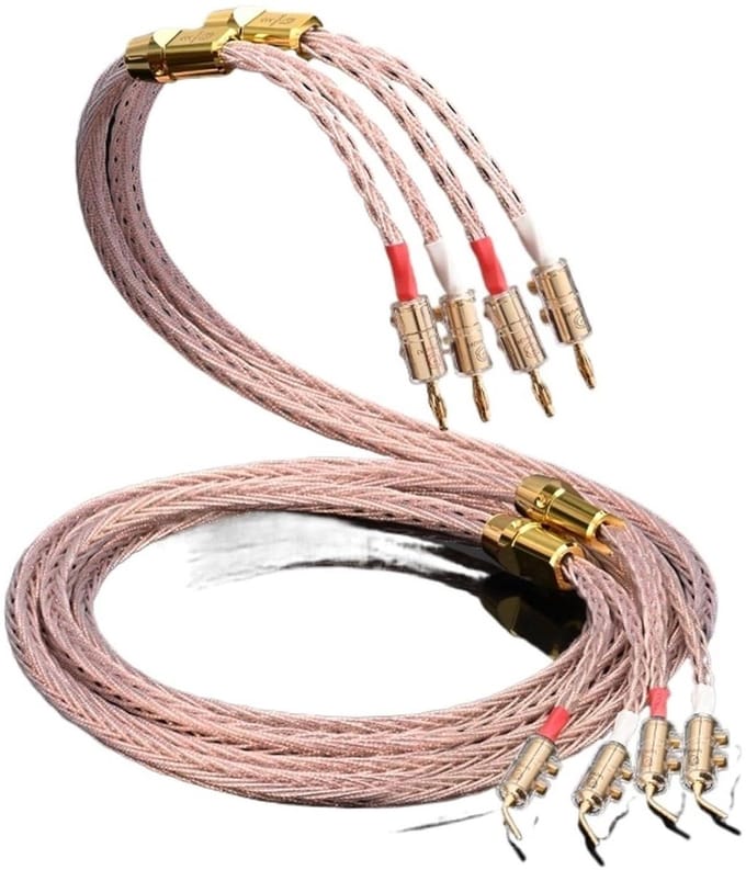 Luidsprekerkabel Paar - Koperdraad OCC - Audio Verbinding - Puur Koper - 1 Meter - Banaan naar Pin