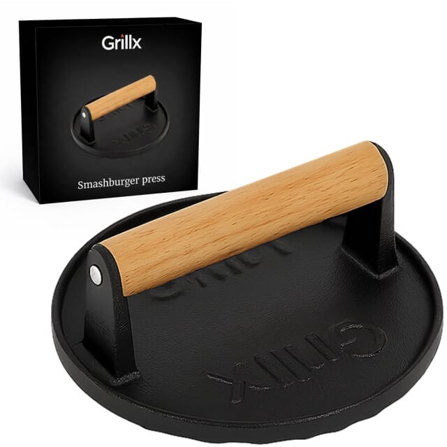 Grillx Smashburgerpers 17,5 Centimeter diameter - Gietijzer - Smash Burger - Press - Pers