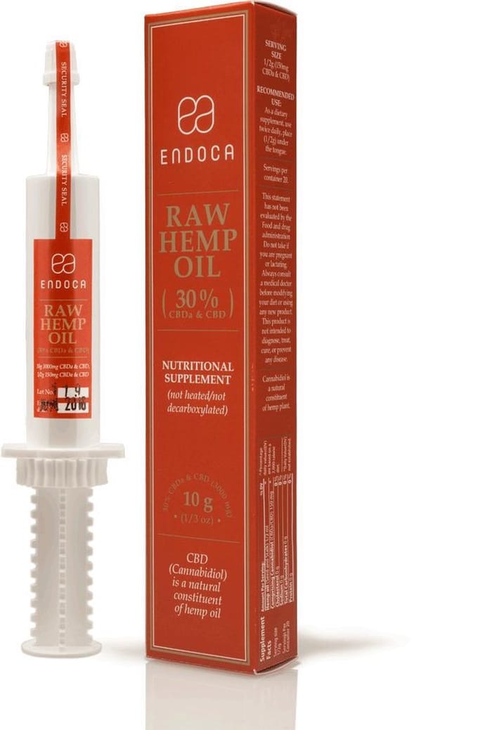 Endoca - CBD Pasta Raw - CBD Spuit - 30% CBD - Biologisch - 10 gram