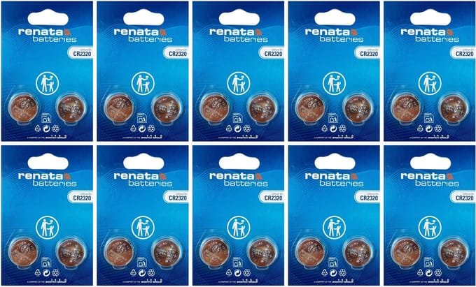 Renata - Knoopcel batterijen - CR2320 - Lithium - 3V - 20 stuks