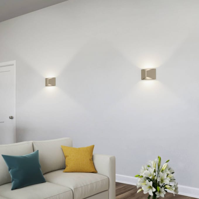 Helestra LED wandlamp VID, lichtbruin, up/down, IP65