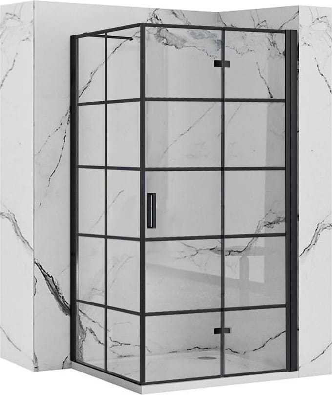Rea Molier Black 90X90 - 190 cm - Douchecabine - Vierkant - Zwart