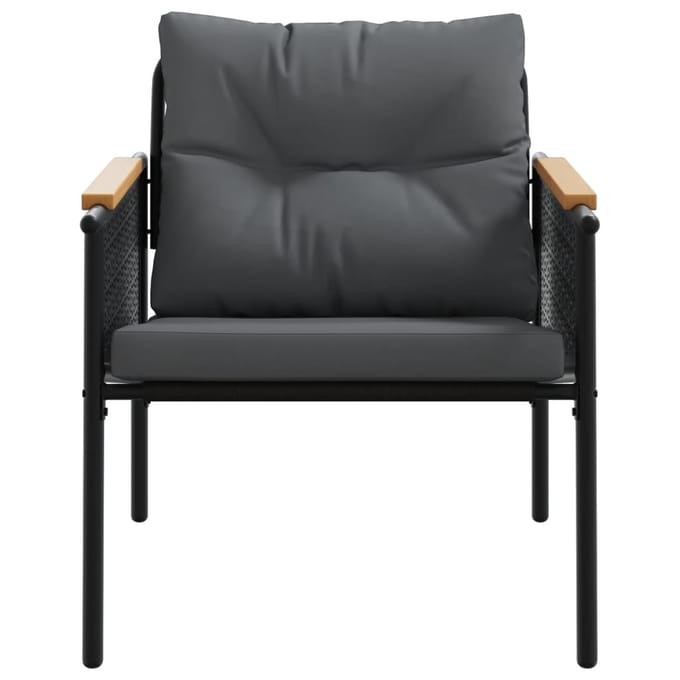 vidaXL - Tuinstoelen - 2 - st - met - kussens - staal - zwart