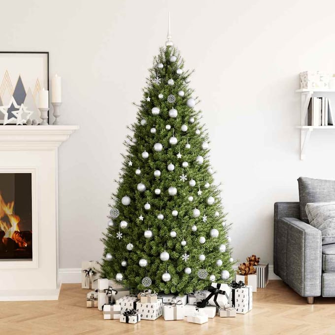 vidaXL - 111-delige - Kerstballenset - polystyreen - zilverkleurig